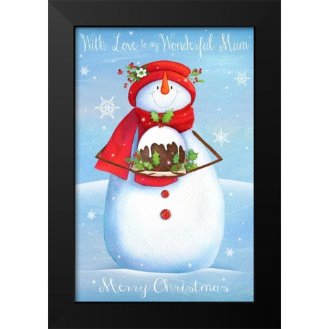 Merry Christmas Black Modern Wood Framed Art Print by P.S. Art Studios