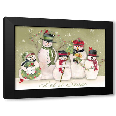 Let It Snow Black Modern Wood Framed Art Print by P.S. Art Studios