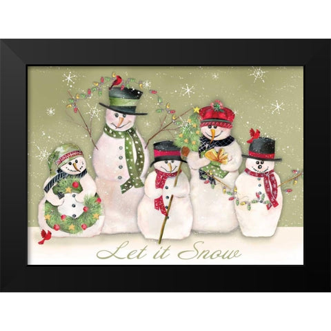 Let It Snow Black Modern Wood Framed Art Print by P.S. Art Studios