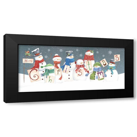 Merry Christmas Black Modern Wood Framed Art Print with Double Matting by P.S. Art Studios