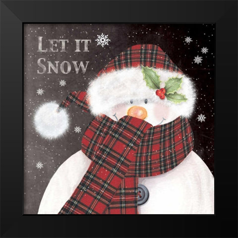 Let It Snow Black Modern Wood Framed Art Print by P.S. Art Studios