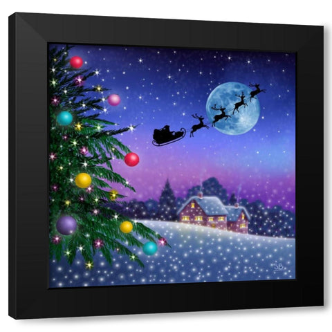 To All a Goodnight Black Modern Wood Framed Art Print with Double Matting by P.S. Art Studios