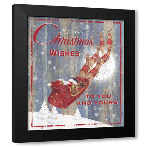 Christmas Wishes Black Modern Wood Framed Art Print with Double Matting by P.S. Art Studios