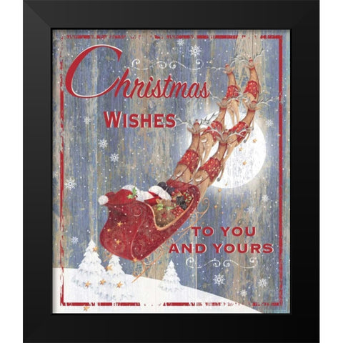 Christmas Wishes Black Modern Wood Framed Art Print by P.S. Art Studios