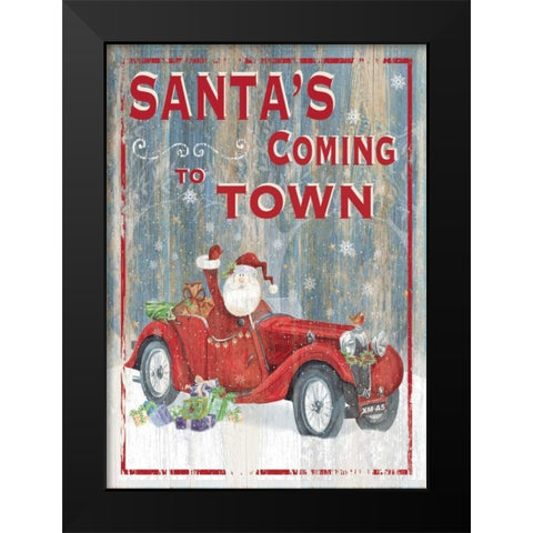 Santas Coming to Town Black Modern Wood Framed Art Print by P.S. Art Studios