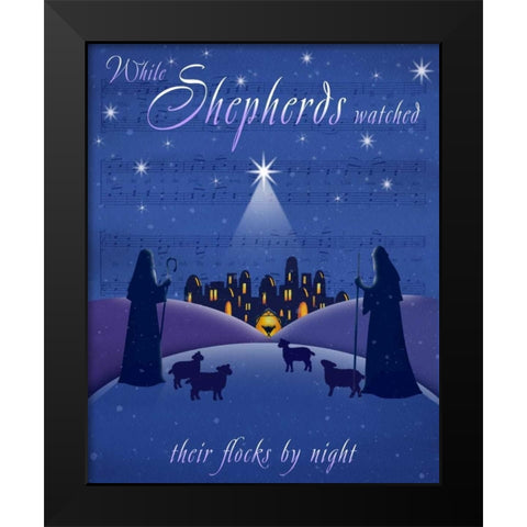 Shepherds Black Modern Wood Framed Art Print by P.S. Art Studios