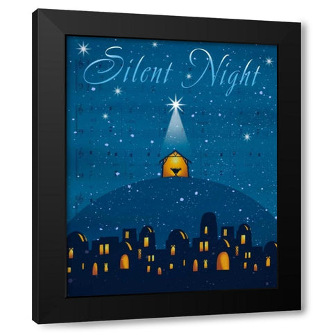 Silent Night Black Modern Wood Framed Art Print by P.S. Art Studios