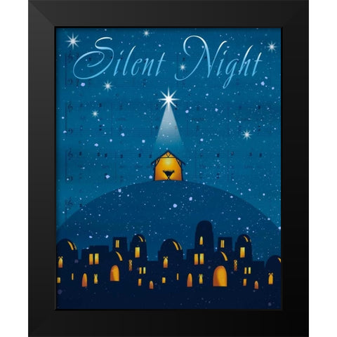 Silent Night Black Modern Wood Framed Art Print by P.S. Art Studios