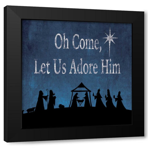 Oh Come Black Modern Wood Framed Art Print by P.S. Art Studios