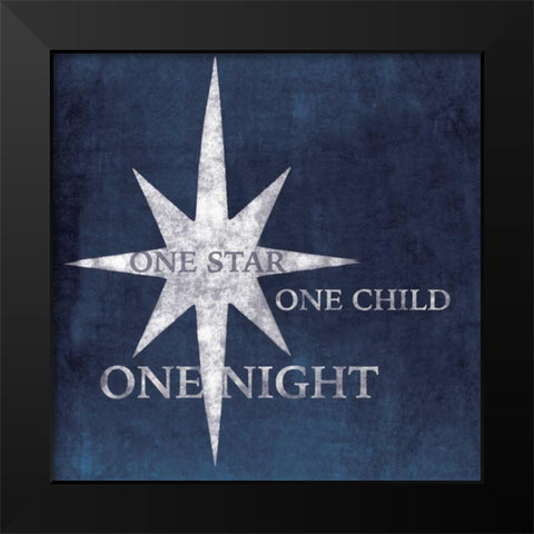 One Star Black Modern Wood Framed Art Print by P.S. Art Studios