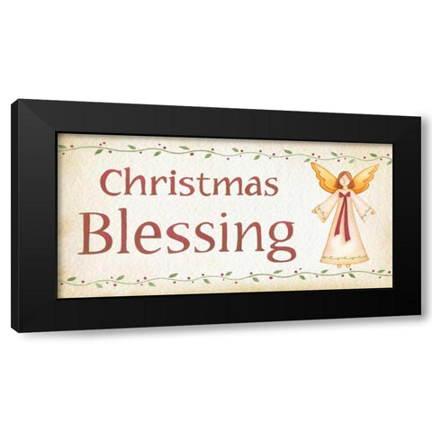 Christmas Blessing Black Modern Wood Framed Art Print by P.S. Art Studios