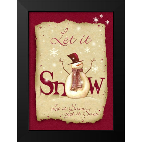 Let It Snow Black Modern Wood Framed Art Print by P.S. Art Studios