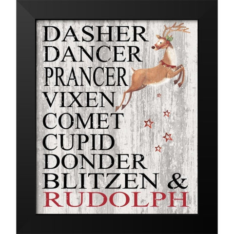 Dasher Black Modern Wood Framed Art Print by P.S. Art Studios