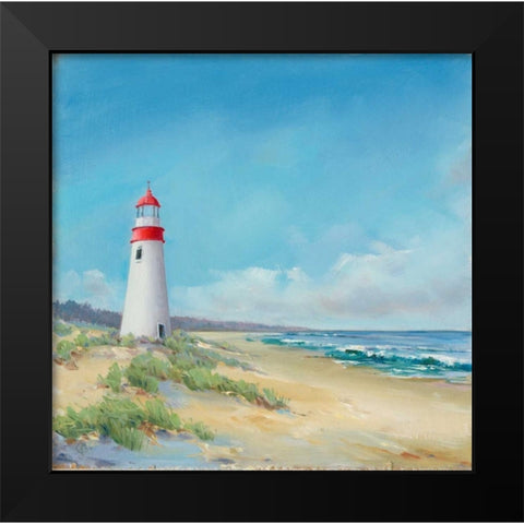 Lighthouse Black Modern Wood Framed Art Print by P.S. Art Studios