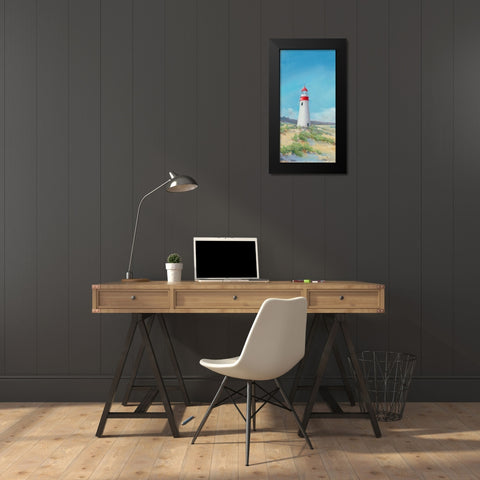 Lighthouse Tall Black Modern Wood Framed Art Print by P.S. Art Studios