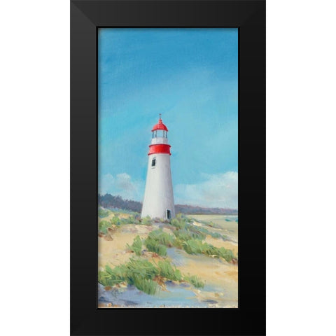 Lighthouse Tall Black Modern Wood Framed Art Print by P.S. Art Studios
