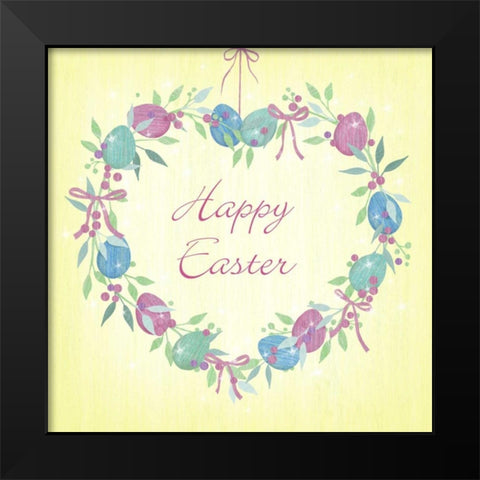 Happy Easter Black Modern Wood Framed Art Print by P.S. Art Studios