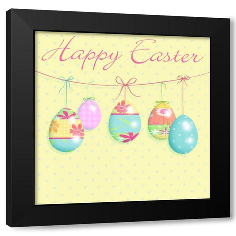 Happy Easter Black Modern Wood Framed Art Print by P.S. Art Studios