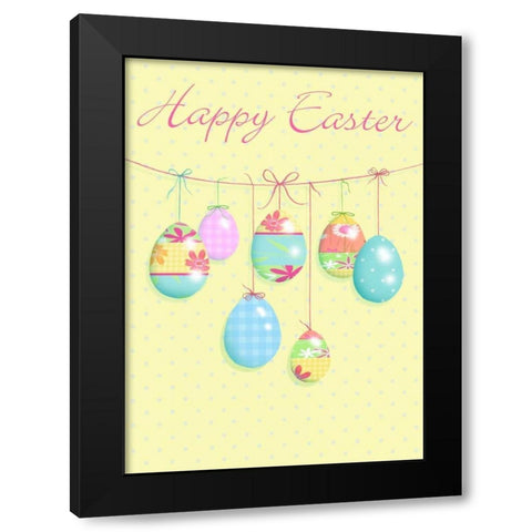 Happy Easter Black Modern Wood Framed Art Print by P.S. Art Studios