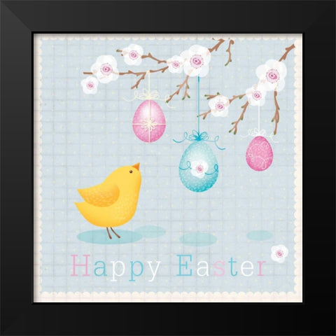 Happy Easter Black Modern Wood Framed Art Print by P.S. Art Studios