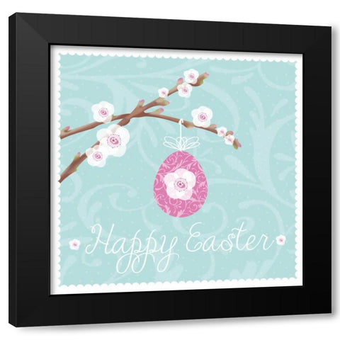Happy Easter Black Modern Wood Framed Art Print by P.S. Art Studios