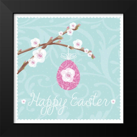 Happy Easter Black Modern Wood Framed Art Print by P.S. Art Studios