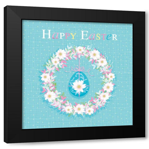 Happy Easter Black Modern Wood Framed Art Print by P.S. Art Studios