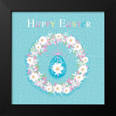 Happy Easter Black Modern Wood Framed Art Print by P.S. Art Studios