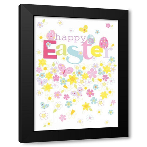Happy Easter Black Modern Wood Framed Art Print by P.S. Art Studios