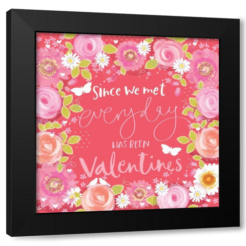 Since We Met Black Modern Wood Framed Art Print with Double Matting by P.S. Art Studios