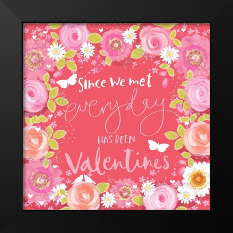 Since We Met Black Modern Wood Framed Art Print by P.S. Art Studios
