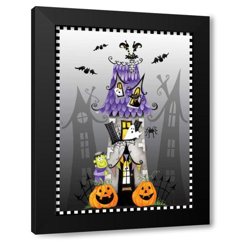 Haunted House Black Modern Wood Framed Art Print by P.S. Art Studios