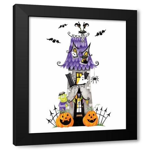Haunted House Black Modern Wood Framed Art Print with Double Matting by P.S. Art Studios