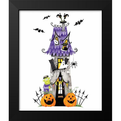Haunted House Black Modern Wood Framed Art Print by P.S. Art Studios