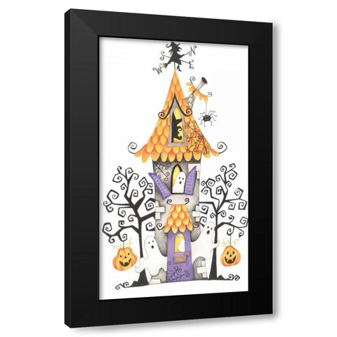 Haunted Halloween Black Modern Wood Framed Art Print with Double Matting by P.S. Art Studios