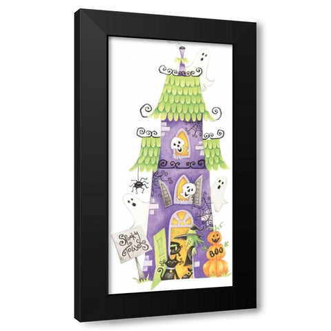 Spooky Towers Black Modern Wood Framed Art Print by P.S. Art Studios
