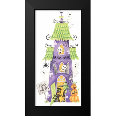 Spooky Towers Black Modern Wood Framed Art Print by P.S. Art Studios