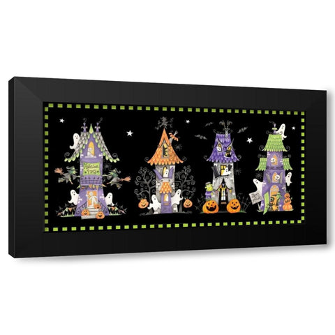 Spooky Lane Black Modern Wood Framed Art Print by P.S. Art Studios