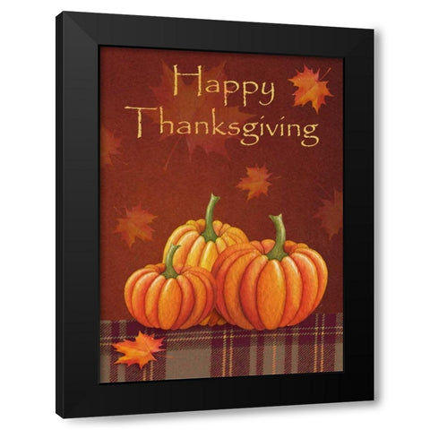 Happy Thanksgiving Black Modern Wood Framed Art Print by P.S. Art Studios
