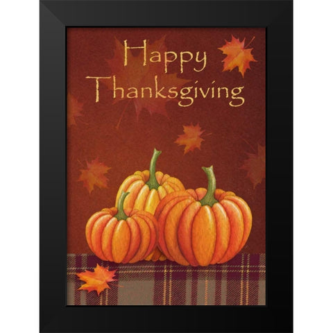 Happy Thanksgiving Black Modern Wood Framed Art Print by P.S. Art Studios