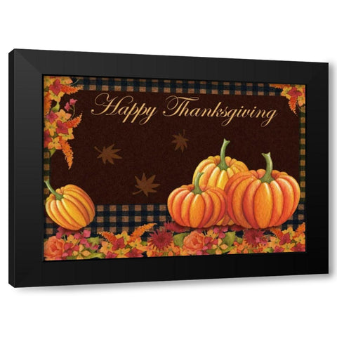 Happy Thanksgiving Black Modern Wood Framed Art Print by P.S. Art Studios