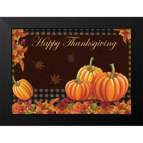 Happy Thanksgiving Black Modern Wood Framed Art Print by P.S. Art Studios
