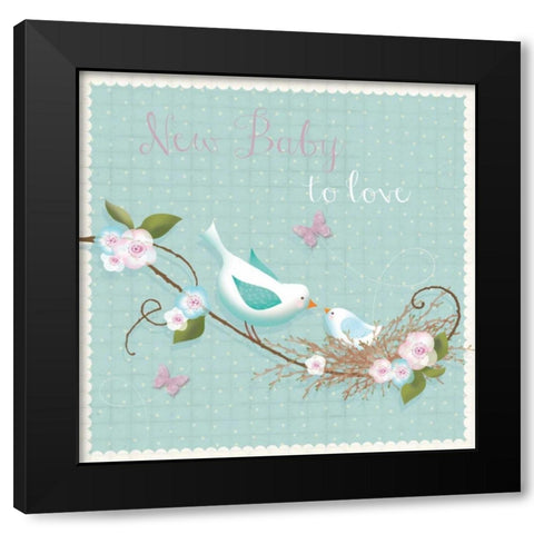 New Baby Black Modern Wood Framed Art Print by P.S. Art Studios