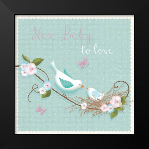 New Baby Black Modern Wood Framed Art Print by P.S. Art Studios