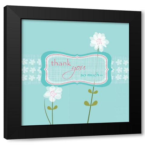 Thank You Black Modern Wood Framed Art Print by P.S. Art Studios