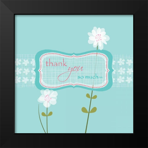 Thank You Black Modern Wood Framed Art Print by P.S. Art Studios
