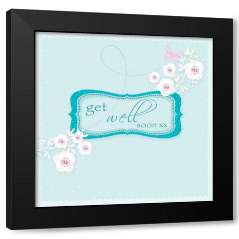 Get Well Soon Black Modern Wood Framed Art Print with Double Matting by P.S. Art Studios