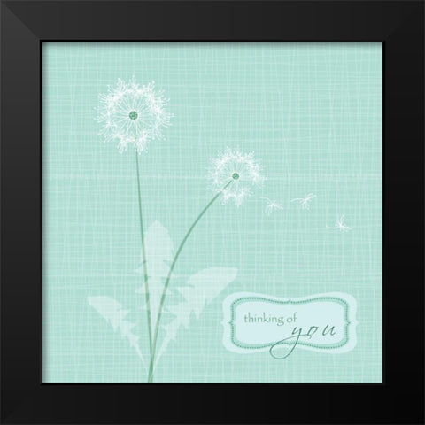 Thinking of You Black Modern Wood Framed Art Print by P.S. Art Studios