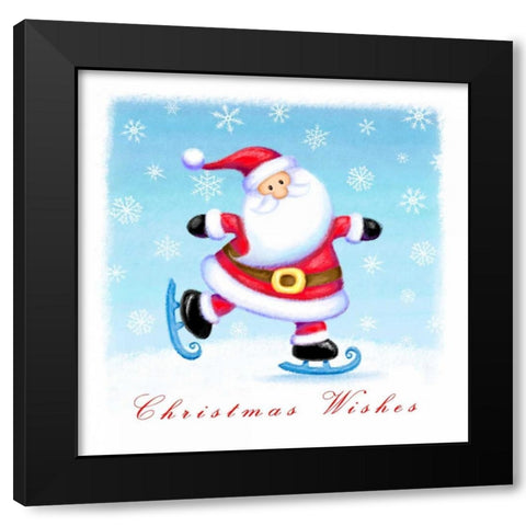Christmas Wishes Black Modern Wood Framed Art Print with Double Matting by P.S. Art Studios