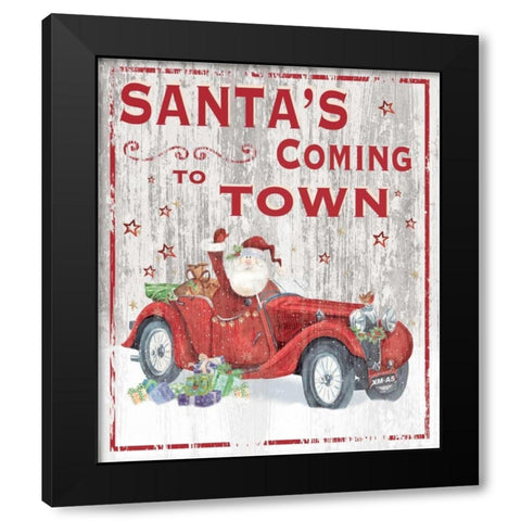 Santas Coming to Town Black Modern Wood Framed Art Print with Double Matting by P.S. Art Studios
